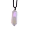 Natural Electroplated Pink Crystal Double Pointed Crystal Column Pendant Necklace