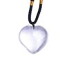 Natural White Crystal Heart Shaped Crystal Pendant Necklace