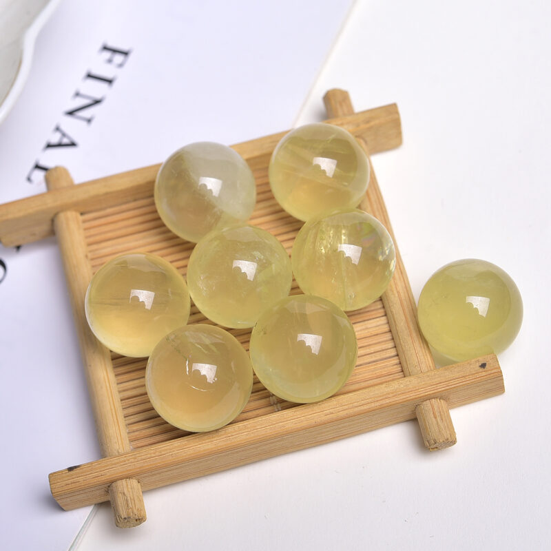 Natural Yellow Crystal Round Ball Decoration Ornament Craft
