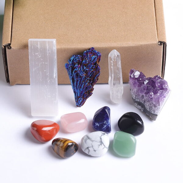 Natural Crystal Amethyst Cluster Colorful Gemstone Gift Box Set Natural Crystal Amethyst Cluster Colorful Gemstone Gift Box Set