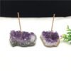 Natural amethyst block incense holder