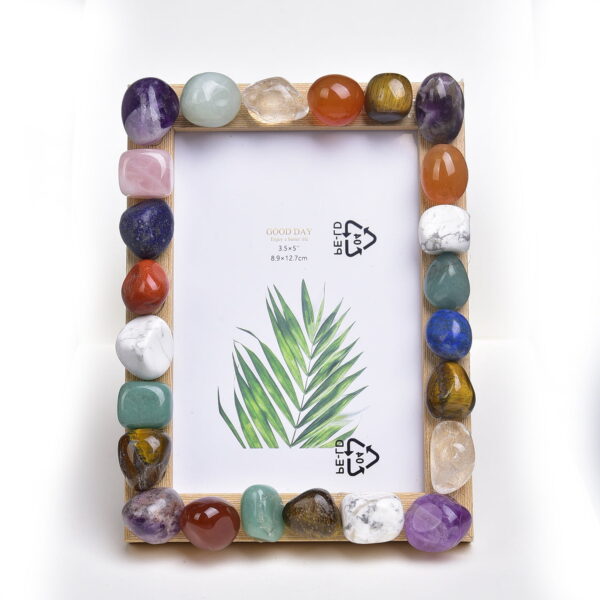 Natural Colorful Crystal Photo Frame Decoration Ornament Craft Natural Colorful Crystal Photo Frame Decoration Ornament Craft