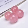 Natural Pink Crystal Round Ball Ornament Craft