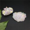 Natural White Crystal Cluster Colorful Electroplated Crystal Raw Stone Cluster