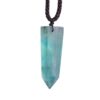 Natural Crystal Green Fluorite Single Point Hexagonal Pendant Necklace - Image 5