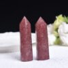 Natural Strawberry Crystal Hexagonal Prism Single Point Crystal Column