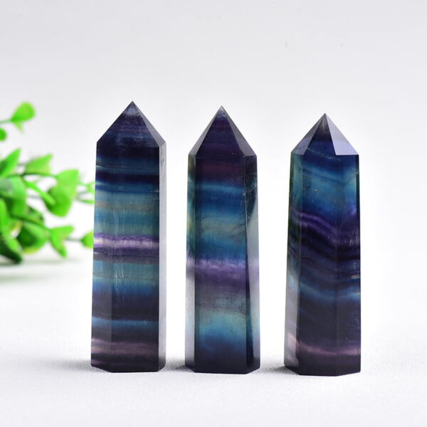 Natural Colorful Fluorite Hexagonal Single Point Crystal