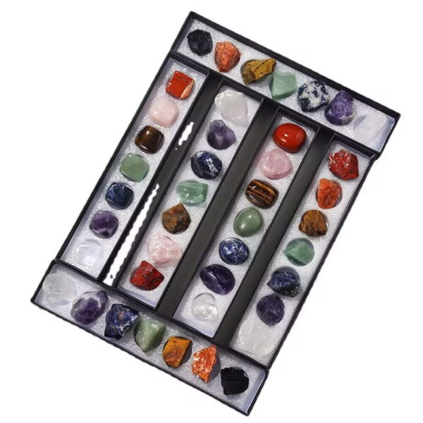 Natural Crystal Raw Stone Seven Color Gemstone Box Set