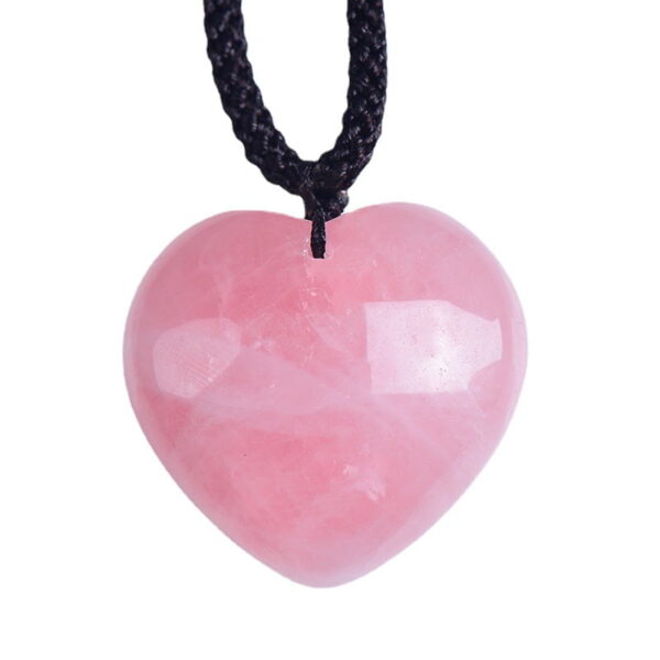 Natural Rose Quartz Heart Pendant Necklace