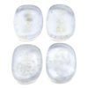 Flat Oval Symbol Text Rose Quartz White Crystal Black Agate