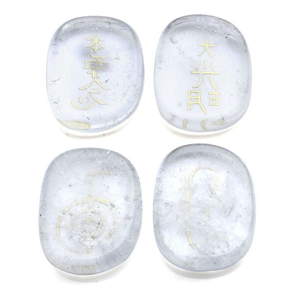 Flat Oval Symbol Text Rose Quartz White Crystal Black Agate
