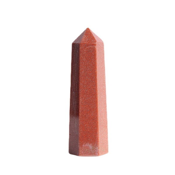 Natural Gold Sand Stone Single Pointed Hexagonal Prism