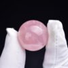 Natural Pink Crystal Round Ball Ornament Craft - Image 4
