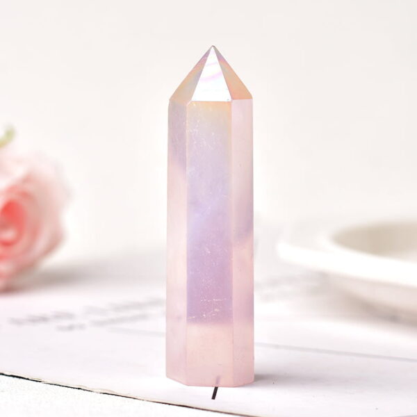 O1CN01L3QxYF1RG3kE9GjCN_!!2211574462083-0-cib Natural Pink Crystal Electroplating Color Single Pointed Hexagonal Column