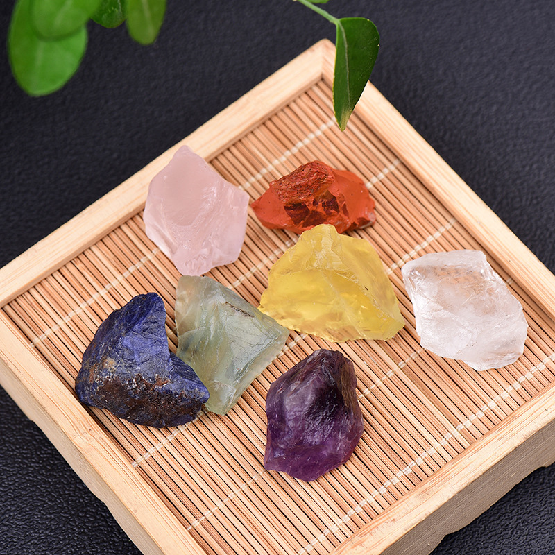 Natural Crystal Raw Stone Colorful Raw Stone Set Aromatherapy Mineral Incense Stone Colorful Crystal Ornaments