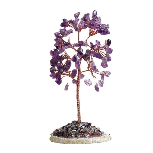 Natural Amethyst Pink Crystal Colored Crystal Gravel Flower Tree