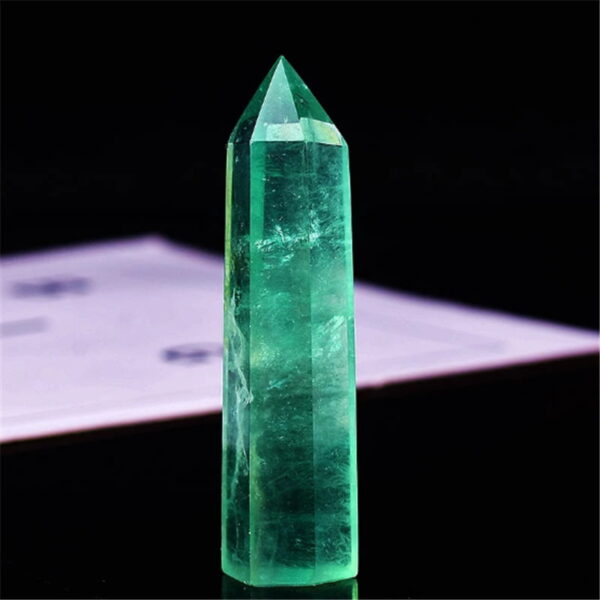 Natural Green Fluorite Crystal Hexagonal Column Raw Stone