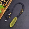Natural Citrine Double Pointed Column Pendant Polyhedron Necklace Crystal Hexagonal Prism Natural Citrine Double Pointed Column Pendant Polyhedron Necklace Crystal Hexagonal Prism