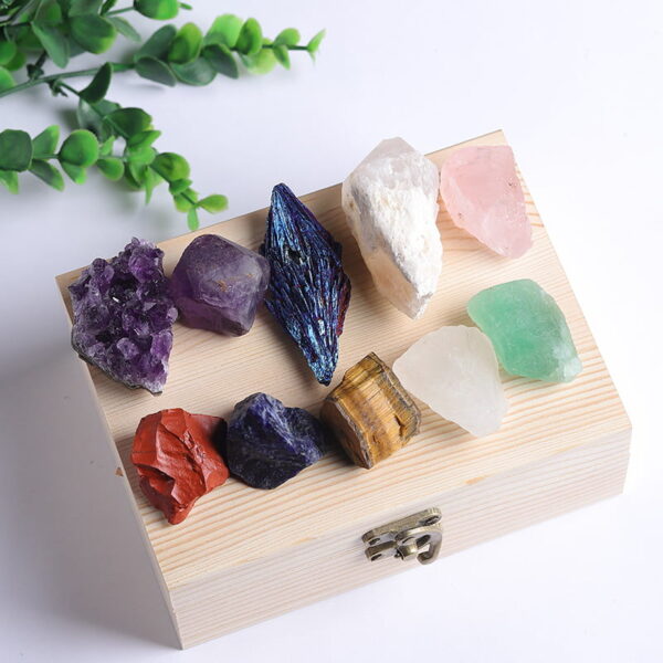 O1CN01VDjeZ91j2vU011UJF_!!2208437594491-0-cib Natural Crystal Amethyst Colorful Gemstone Ore Raw Stone Box Set