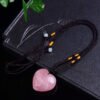 Natural Rose Quartz Heart Pendant Necklace - Image 3