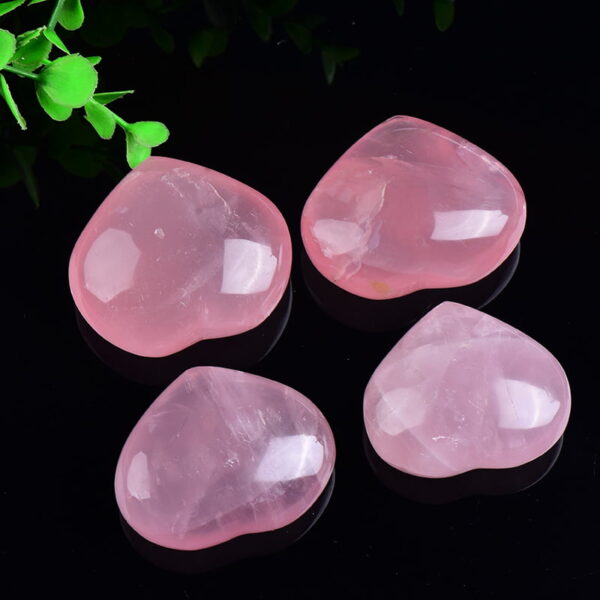Natural Pink Crystal Love-heart Shape Pink Crystal