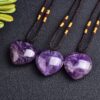 Natural Heart Shaped Amethyst Pendant - Image 2