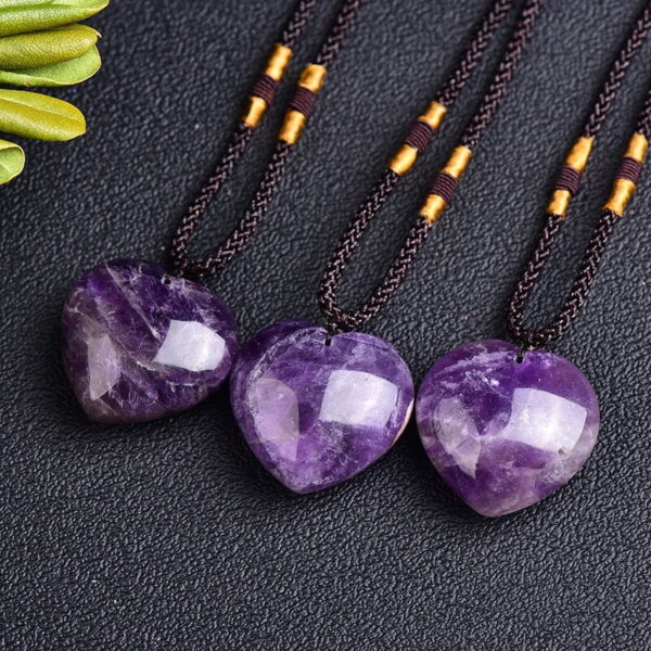 Natural Heart Shaped Amethyst Pendant