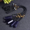 Natural Blue Sand Stone Double Pointed Hexagonal Prism Pendant Necklace - Image 4
