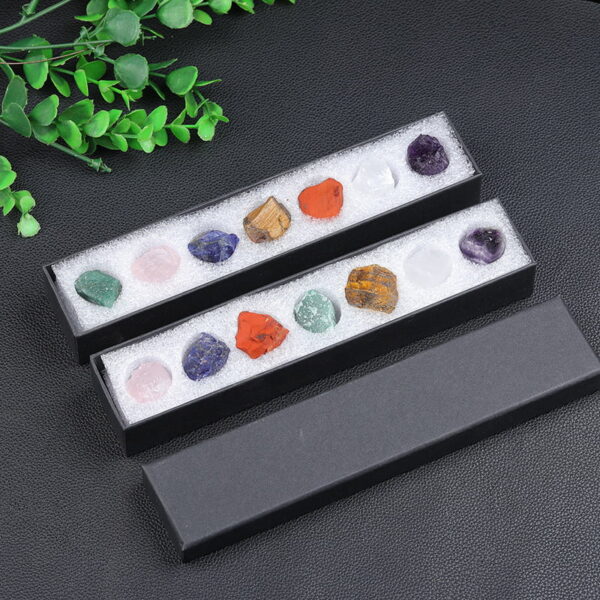 Natural Crystal Raw Stone Seven Color Gemstone Box Set