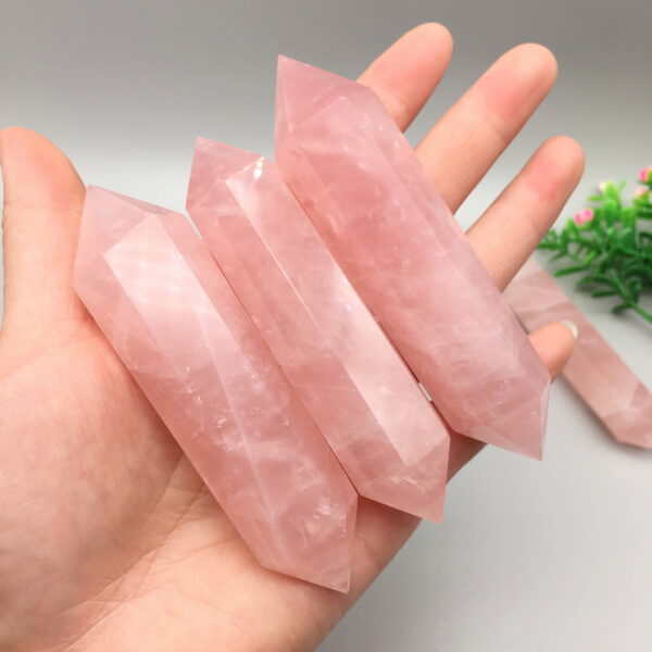 Natural Pink Quartz Column Raw Stone