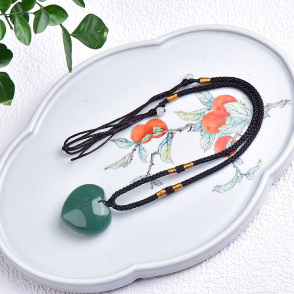 O1CN01ZWC11w1j2vSNPefRW_!!2208437594491-0-cib Natural Green Aventurine Rough Stone Love Heart Aventurine Pendant Necklace