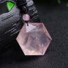 Natural Rose Quartz Hexagram Pendant Necklace
