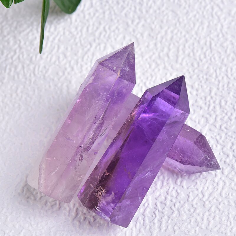 Natural Amethyst Single Pointed Hexagonal Prism Amethyst Rough Stone Ornament