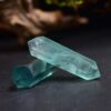 Natural Crystal Green Fluorite Double Pointed Column Hexagonal Crystal Column Rough Stone