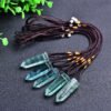 Natural Crystal Green Fluorite Single Point Hexagonal Pendant Necklace