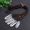 Natural White Crystal Single Pointed Hexagonal Prism Pendant Necklace - Image 2