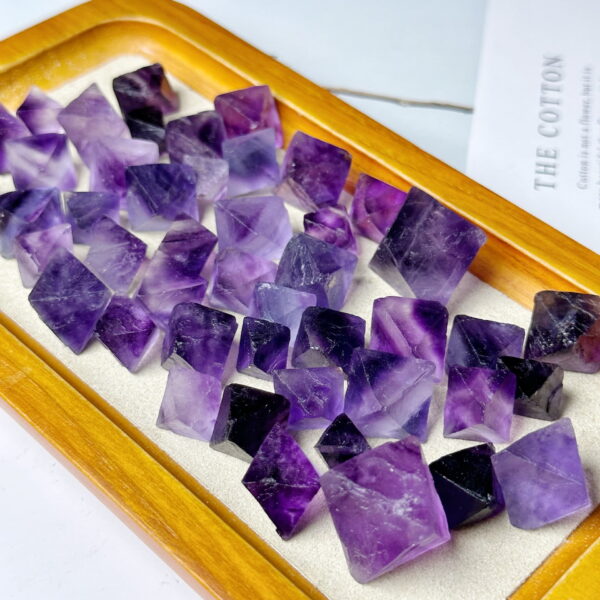 Natural Blue Fluorite Octahedron Crystal Rough Stone Natural Blue Fluorite Octahedron Crystal Rough Stone