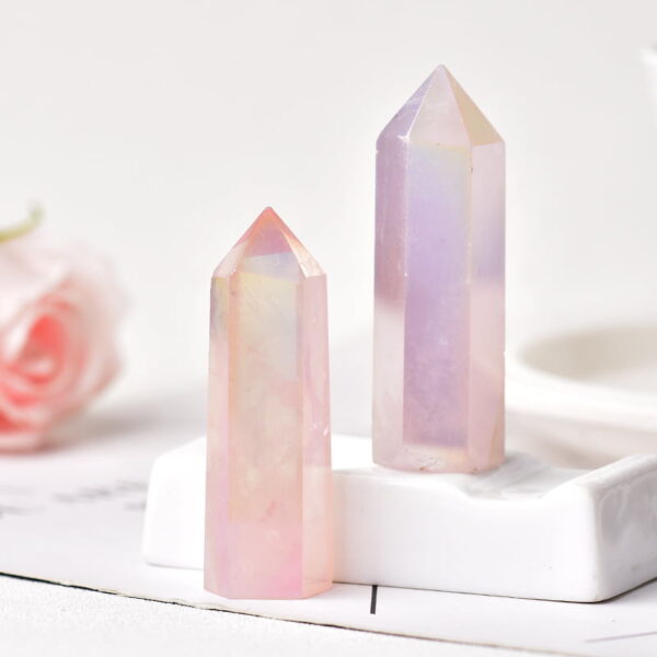 O1CN01i6YISx1RG3k5HtzTR_!!2211574462083-0-cib Natural Pink Crystal Electroplating Color Single Pointed Hexagonal Column