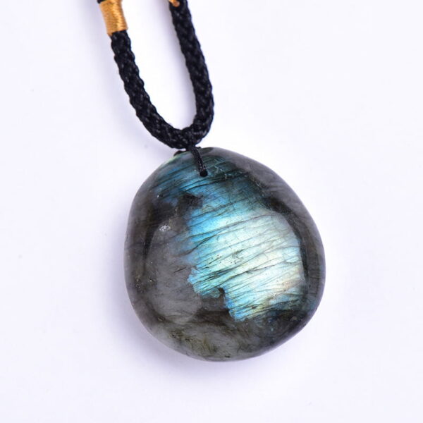 Natural Labradorite Rough Stone Pendant Necklace Braided Moonstone Rough Stone Pendant Natural Labradorite Rough Stone Pendant Necklace Braided Moonstone Rough Stone Pendant