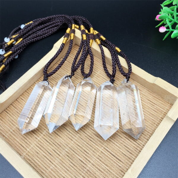 O1CN01kIBMpK1RG3kLThvNh_!!2211574462083-0-cib Natural White Crystal Double Pointed Crystal Column Pendant Necklace
