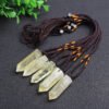 Natural Citrine Hexagonal Prism Raw Stone Pendant Necklace - Image 2