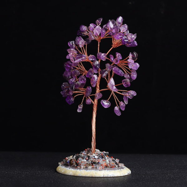 Natural Amethyst Pink Crystal Colored Crystal Gravel Flower Tree