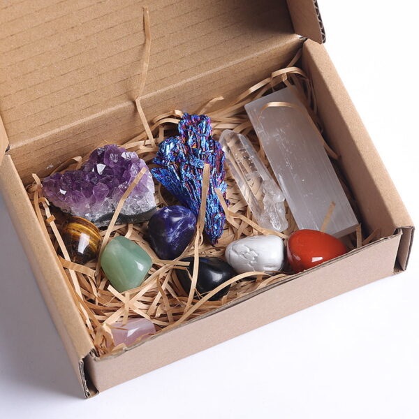 O1CN01nAPhuc1j2vU2iWQIg_!!2208437594491-0-cib Natural Crystal Amethyst Cluster Colorful Gemstone Gift Box Set