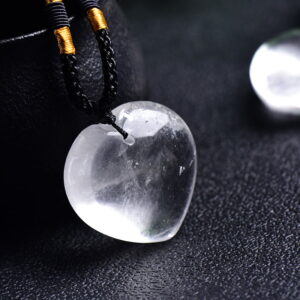 Natural White Crystal Heart Shaped Crystal Pendant Necklace Natural White Crystal Heart Shaped Crystal Pendant Necklace