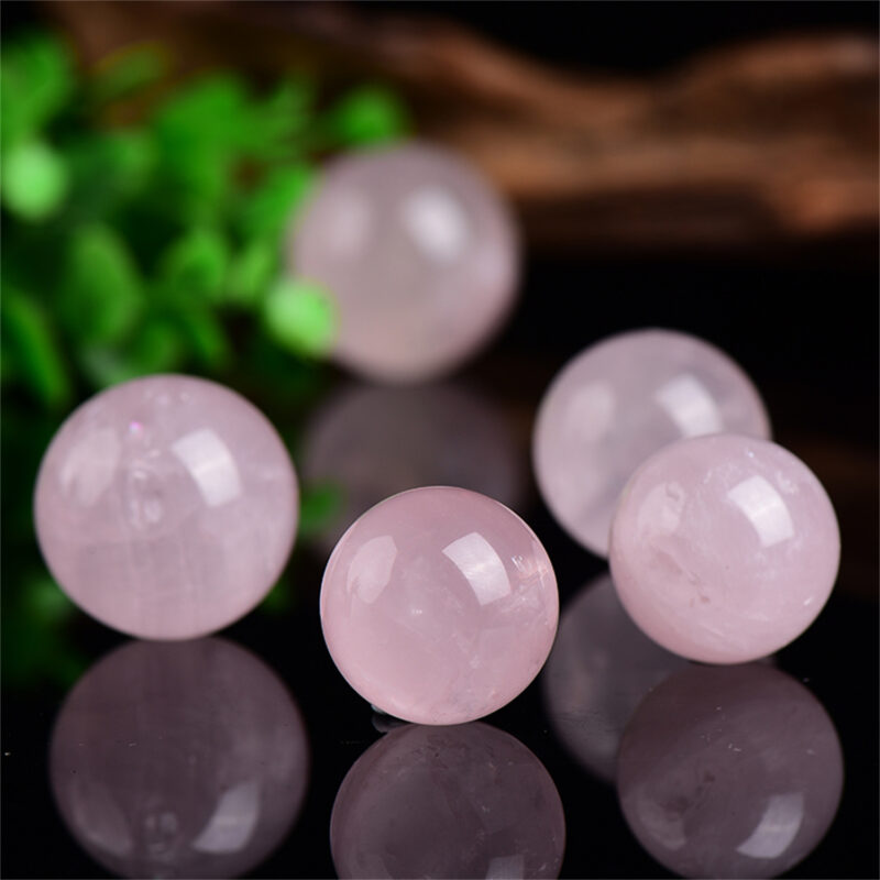 Natural Pink Crystal Round Ball Ornament 3-8cm