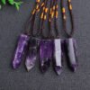 Natural Amethyst Raw Stone Pendant Necklace - Image 2