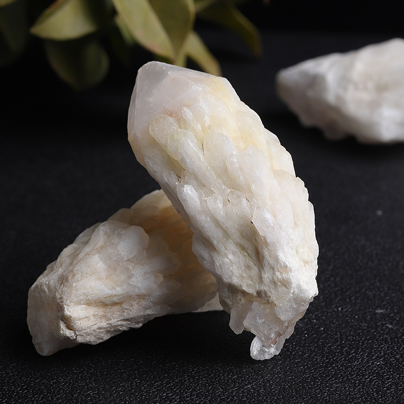 Natural White Crystal Cluster Raw Stone Mineral Ornament