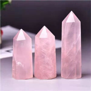 Rose Quartz Single Point Hexagonal Prism Rough Stone Rose Quartz Single Point Hexagonal Prism Rough Stone