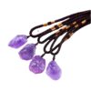 Natural Irregular Amethyst Pink Quartz Citrine White Crystal Rough Stone Pendant Necklace