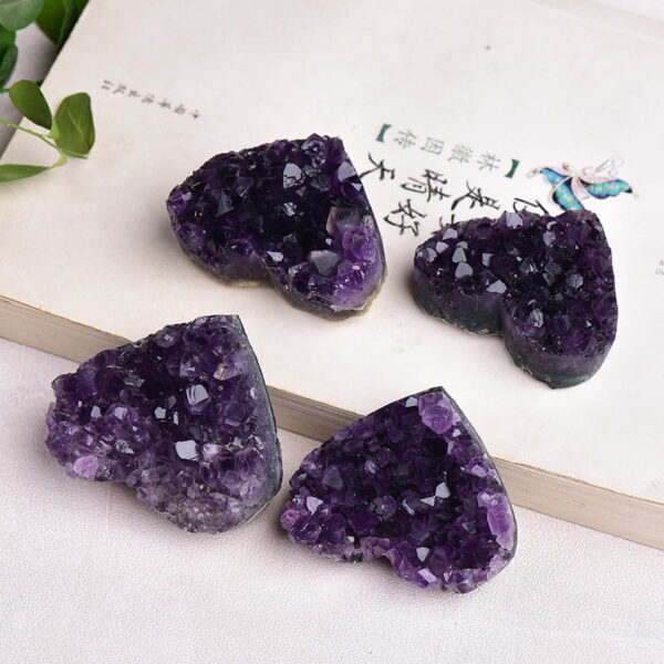 Natural Amethyst Cluster Amethyst Geode Heart Shaped Rough Stone Natural Amethyst Cluster Amethyst Geode Heart Shaped Rough Stone